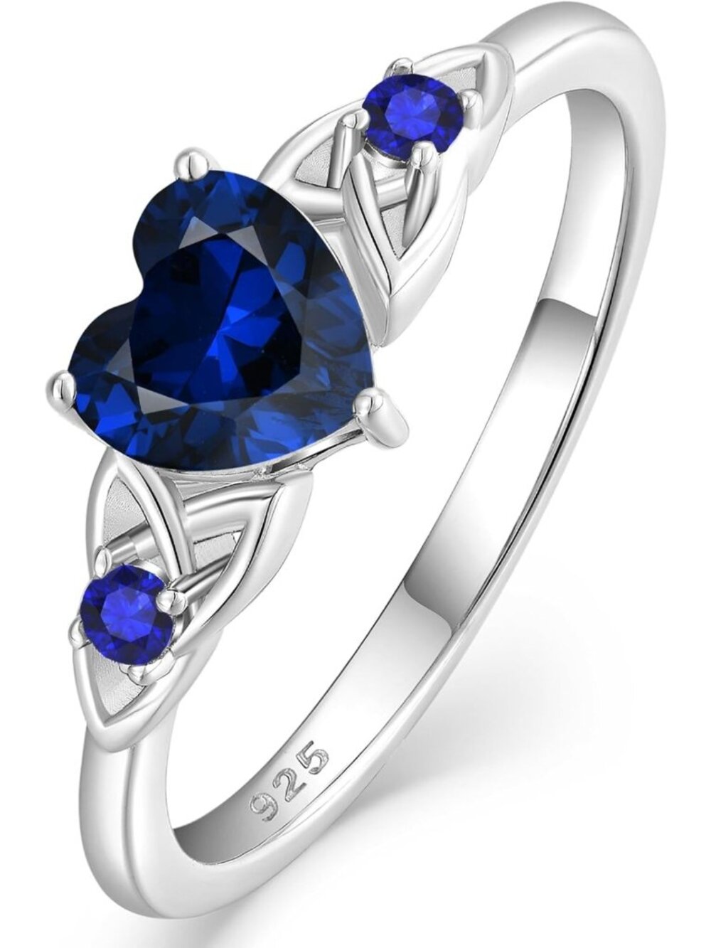 Sterling Silver Celtic Birthstone Engagement Ring for Women, Sizes 5-10